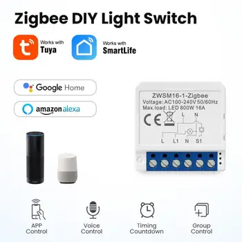 Zigbee Mini Disjuntor Mini Disjuntor Zigbee Smart Switch Inteligente Casa Inteligente Vida Inteligente Interruptor de Luz de Controlo por Voz 1/2/3/4-forma