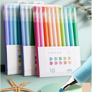 10pcs Gel Colorido Conjuntos de Canetas Kawaii 0,4 mm para Fazer Anotações a Mão Contas Jurnal Planejador de Escritório materiais Escolares Bonito papel de carta