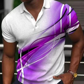 2023 Streetwear dos Homens t-Shirt Pulôver de Moda de Impressão Formal Camisas de Verão Short Sleeve Tee Para o Homem Botão de Lapela-up Polo Shi