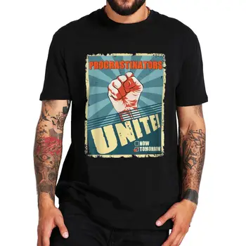 Procrastinadores Unir Amanhã T-Shirt Engraçada Introvertido Autista Humor Tee Tops Casual 100% Algodão Verão Macio T-shirts