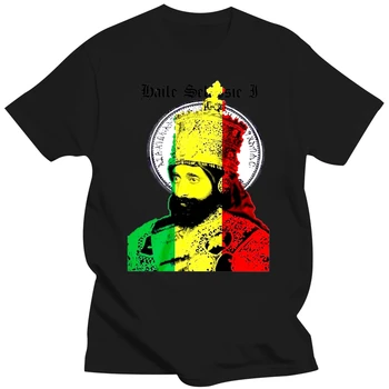 2018 Novos Homens T-shirt de Haile Selassie I T-shirt Africana Mapa de Algodão Tee Preto de História da África Iv