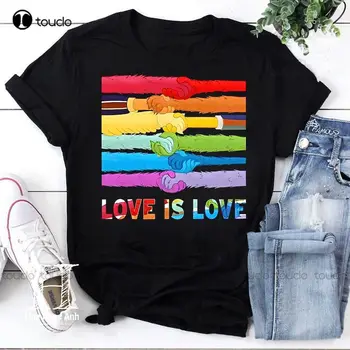 Parada Do Orgulho Glbt De Amor É O Amor Do Orgulho Gay Vintage T-Shirt Lgbt Camisa De Impressão Digital, Camisetas Engraçadas Arte Streetwear Cartoon Tee