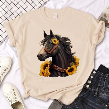 Cavalo de mulheres maiores de quadrinhos anime funny t-shirts femininas designer Japonês de mangá roupas