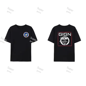 GIGN Polícia de Intervenção da Equipe de Homens de T-shirts Dedicado Camisetas Ginásio T-shirt de Manga Curta camiseta de Roupas femininas Y2k