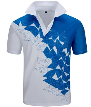 Verão Camisa de Polo de Mens Golf 3D Geométricas Impresso T-Shirts da Moda Casuasl Diário de Lapela Superior Tees Streetwear Solta Homme Moletom