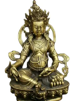 O Tibete O Budismo Bronze Latão Amarelo Jambhala Riqueza De Deus Estátua De Buda De Escultura