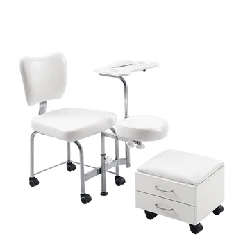 Baratos Portátil Pé de Cadeira de Massagem Cadeira de Pedicure e Unhas Tabela Manicure Conjunto de Mesa de Cor Branca e Preta