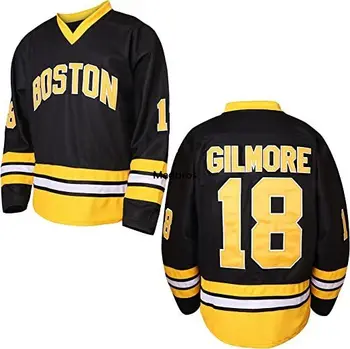 Happy Gilmore Jersey 18 de Boston Hóquei no Gelo Jersey Adam Sandler, 1996 Filme Esporte Camisola Toda Costurada Mens EUA Tamanho S-XXXL Preto