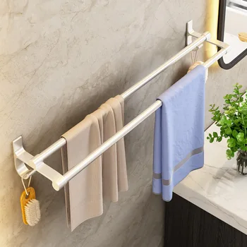 Toalha de punch-livre wc alumimum de parede alongar e engrossar com casa de banho cama de vara única vara de barra de toalha