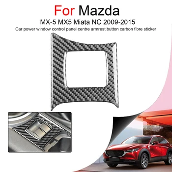 O Poder do carro Janela Painel de Controle do apoio de Braços Central do Botão de Fibra de Carbono, Etiqueta Para a Mazda MX-5 MX5 Miata NC 2009-2015 Auto Acessórios