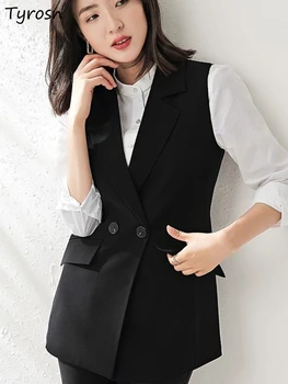 Coletes Mulheres Office Lady Simples de Todos-jogo de Outono Sólido Elegante V-pescoço Estilo coreano Design Retro de Lazer Confortável de Moda de Nova