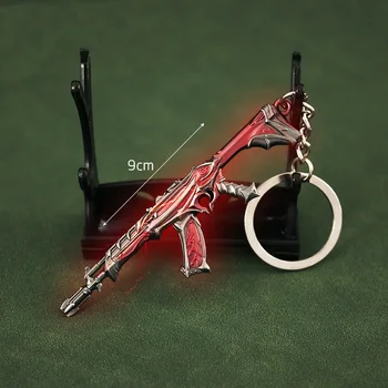 9cm Valorant corpo-a-corpo Reaver 2.0 Multidão Vermelha AK Modelo de Chaveiro Jogo Periférica Metal Pingente Anel de Chave Fãs Coleção de Jóias de Presente