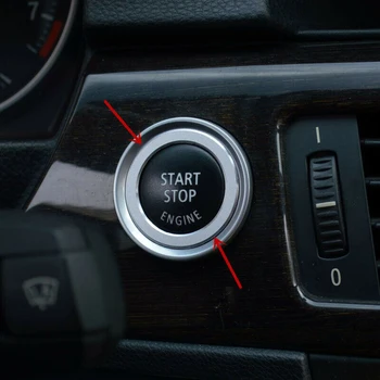 Motor de Mudar a Decoração da Guarnição Decoração Botão Para BMW Série 3 E90 Empurre o Anel de Prata Interruptor de Guarnição nova Marca Durável