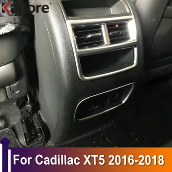 Acessórios de decoração Para o Cadillac XT5 2016 2017 2018 Matte apoio de Braços Traseiro, Ar Conditonnal Tampa de Ventilação Guarnição Tomada CA Moldura do Painel
