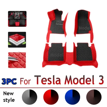 Tapete para carros da Tesla Model 3 2019 2020 2021 Personalizado Auto Almofadas do Pé Automóvel Tapete Cobrir acessórios de decoração
