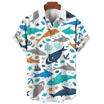 3D homens Havaiano impresso camisa, Oceano do Mundo de moda de verão de camisa.