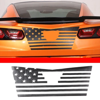 Para 2014-2019 Chevrolet Corvette C7 PVC, Fibra de Carbono Traseira do Carro Cauda Rótulo de Filme Adesivo de Carro Decoração Exterior Acessórios