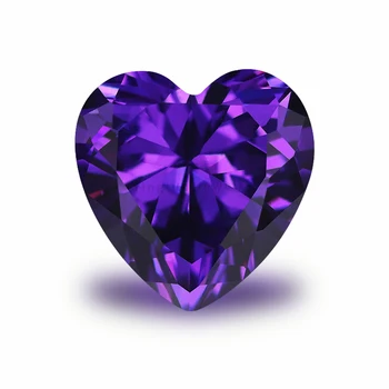 AAAAA Forma de Coração de Violeta de Zircônia Cúbicos de Pedra para Fazer Jóias 3x3~12x12mm de Alta Qualidade CZ