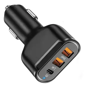 USB C Carregador de Carro PD Adaptador de Carregador de Carro De 3 Portas Mini USB Carregador de Carro 30W Carga Rápida Adaptador de Carro Ideal Para os Telefones USB
