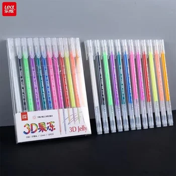 3D geléia de caneta, caneta gel, cor de caneta Rollerball, de 12 cores do terno, especial para o arco-íris mão de conta notas