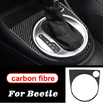 De Fibra de carbono, Interior do Carro alavanca de Mudanças Moldura Tampa Guarnições Para VW Fusca 2012-2019