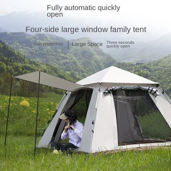 4-6 Pessoa Exterior Barraca De Camping Automática Rápida De Abrir Rainfly Impermeável Tendas Família Ao Ar Livre Instalação Instantânea Tenda Tenda Dos Turistas