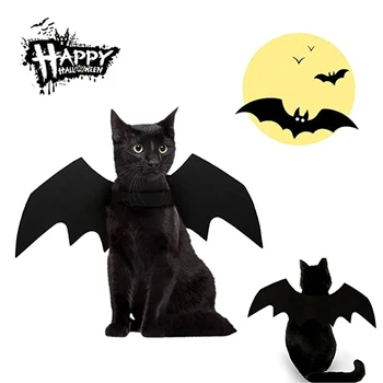 1PC Criativo Halloween Gato de Estimação Cães de Pequeno porte com Asas de Morcego Halloween Gato de Asas de Acessórios de Decoração de Halloween Suprimentos para animais de Estimação