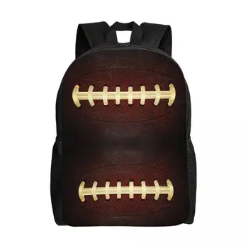 Vintage Bola de Rugby de Costura Mochilas para Homens Mulheres Impermeável Escola Faculdade Saco Impressão Bookbags