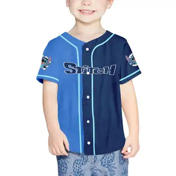 Personalizado de beisebol Disney Stitch imprimir a caricatura 3D baseball camisa camisa de homens, mulheres, crianças casual cardigan