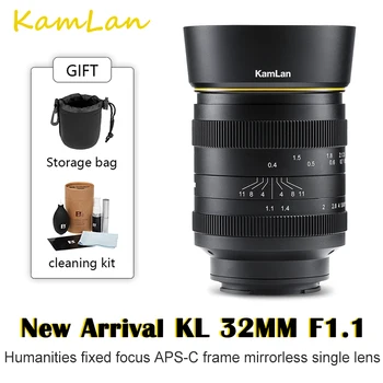 Kamlan 32mm F1.1 Câmara, Lente de Grande Abertura de Foco Manual Para Canon EOS-M EFM Sony E Fujifilm FX FUJI X M4/3 Monte Mirrorless